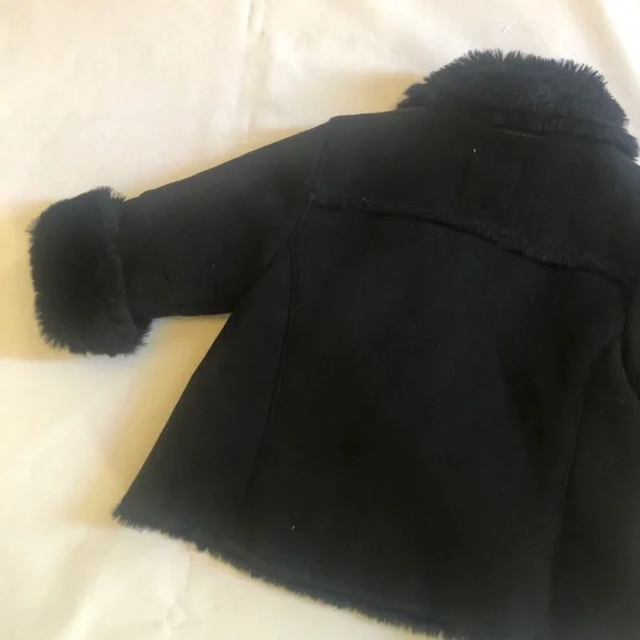 Baby Gap Black Coat with Faux Fur Girls 12-18 Months - Picture 10 of 10